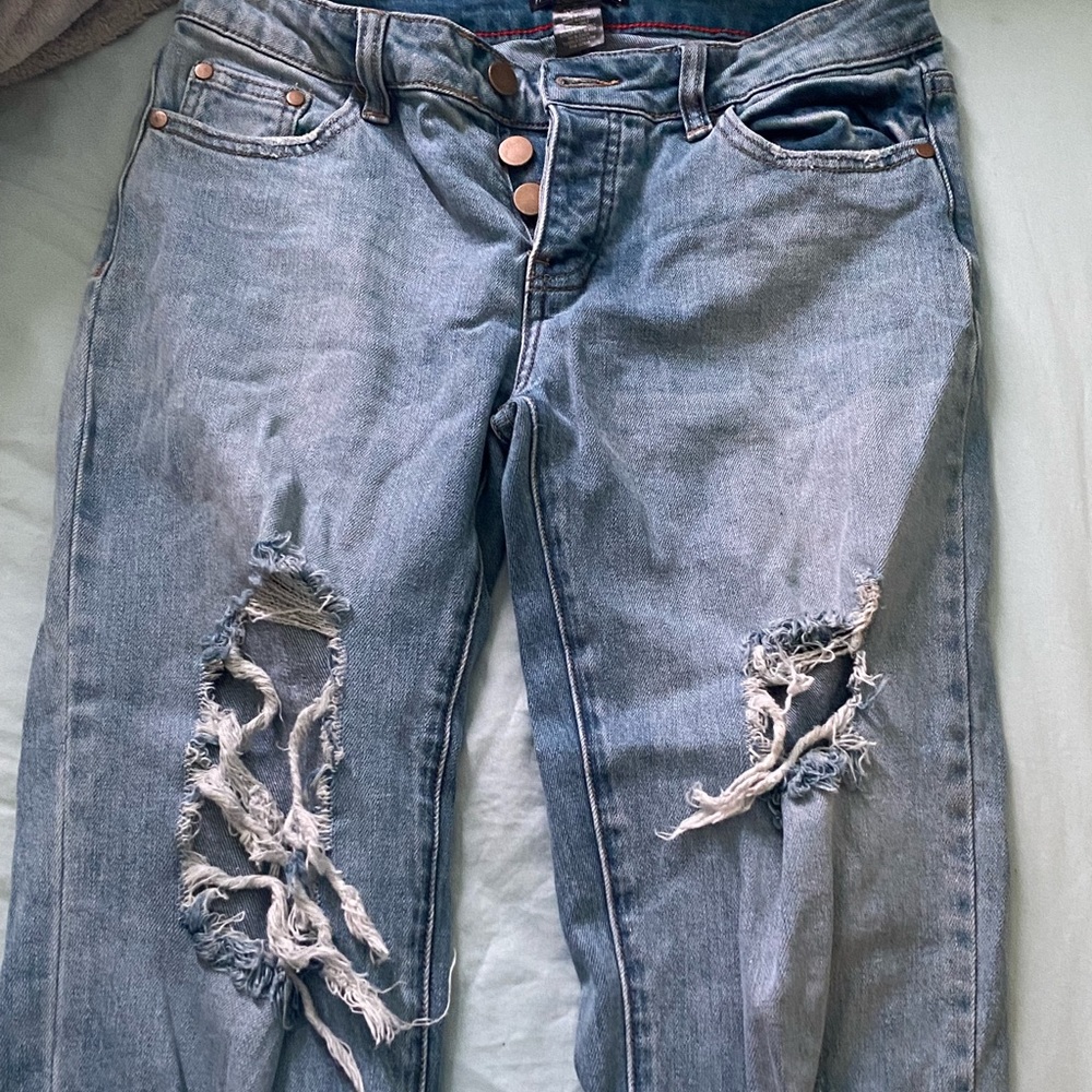 Blue Fashion Nova Ripped Jeans